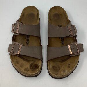 Birkenstock Arizona sandals men's 44 brown leather buckle